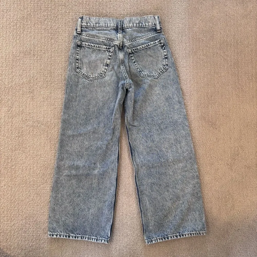 Set of 2 GapKids Girls Low Stride Wide Leg Jeans Size 8 Gap Denim